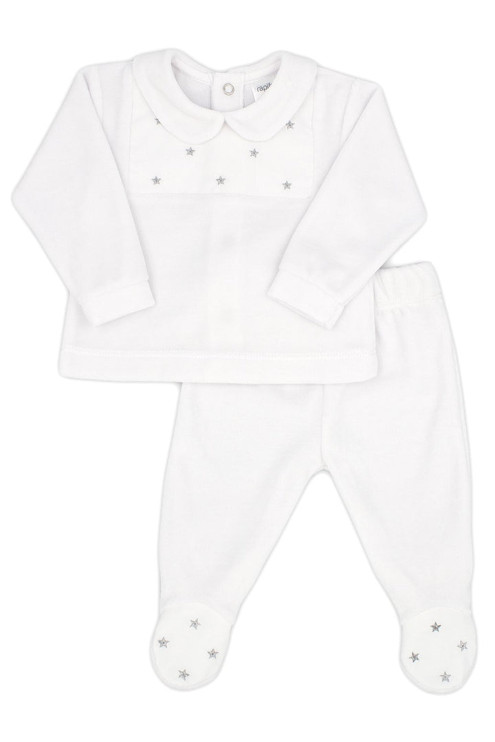 Rapife "Sutton" White Velour Star Top & Leggings | Millie and John