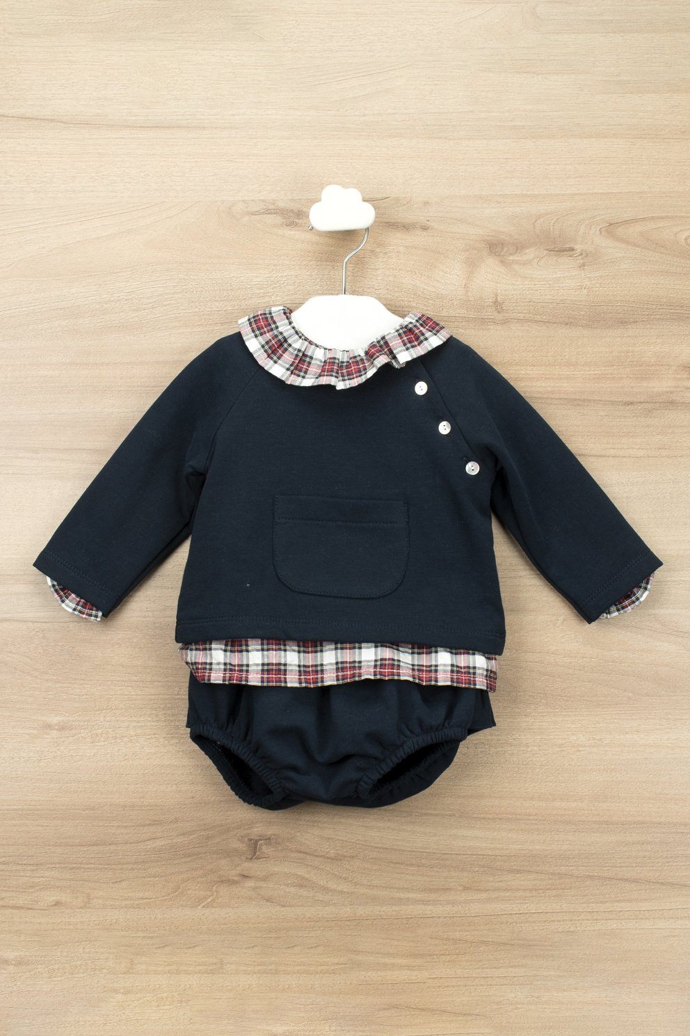 Babidu "Sydney" Navy & Red Tartan 3-Piece Set | Millie and John