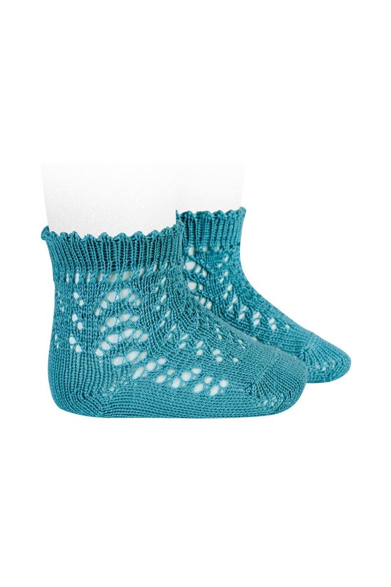 Condor Teal Ankle Openwork Socks | Millie and John