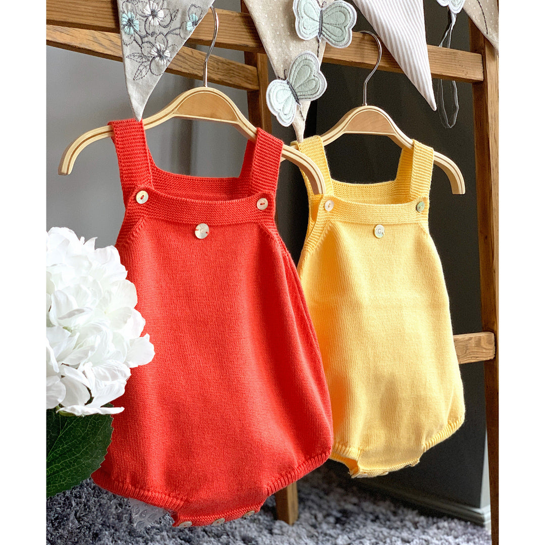 Granlei THE Knitted Dungaree Romper - Warm | Millie and John