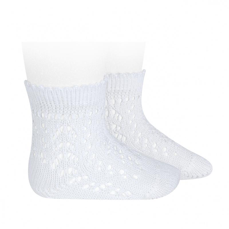 Condor White Ankle Openwork Socks | Millie and John