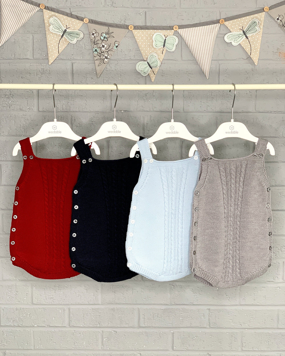 Wedoble Wool Cable Knit Dungaree Romper | Millie and John