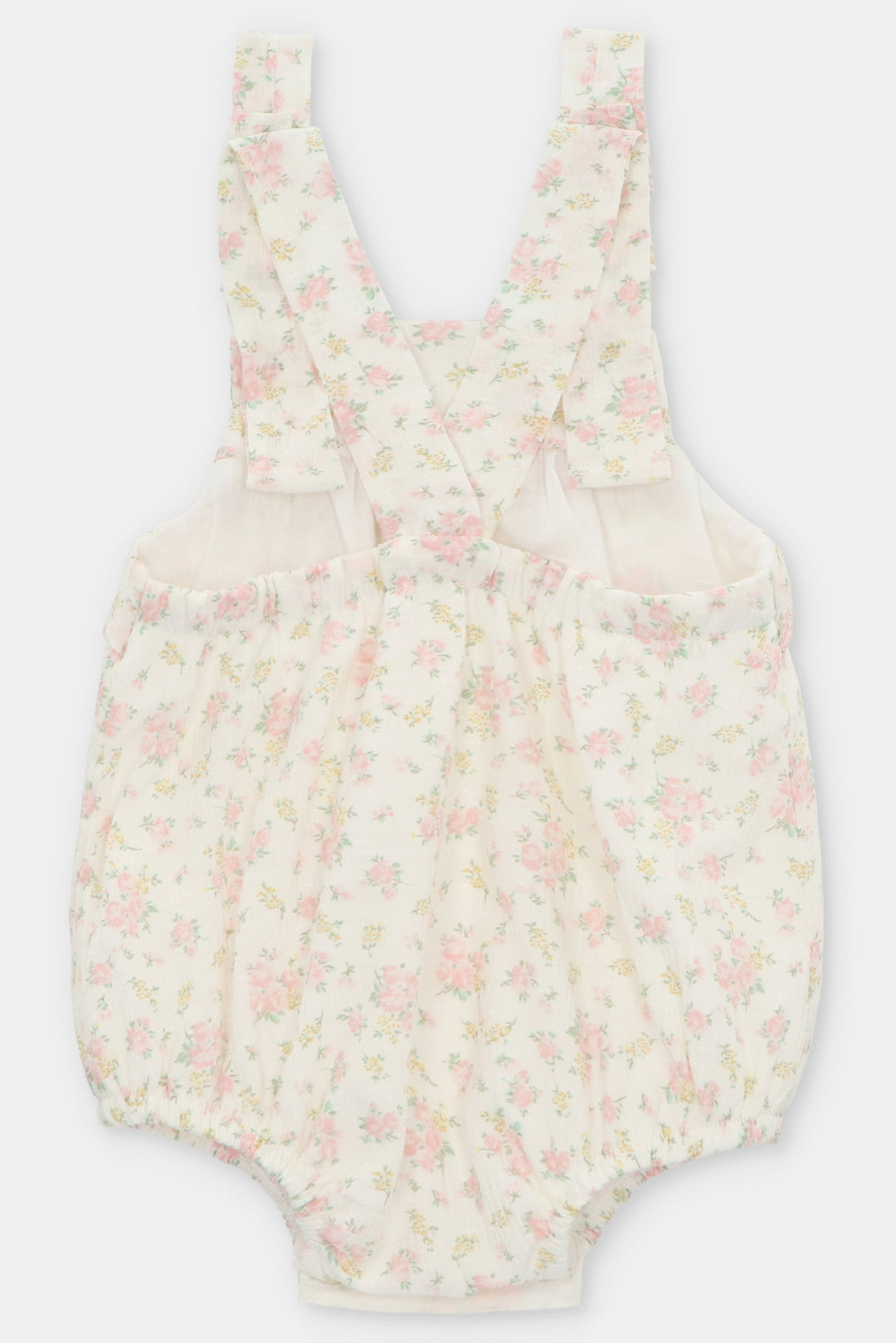 "Verity" Floral Seersucker Dungaree Romper