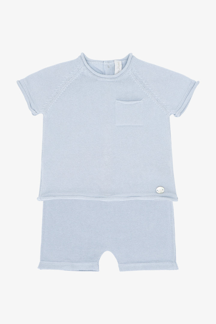 "Rafferty" Pale Blue Knit Top &amp; Shorts
