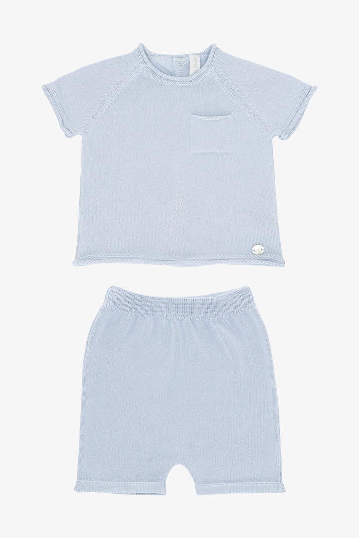"Rafferty" Pale Blue Knit Top &amp; Shorts