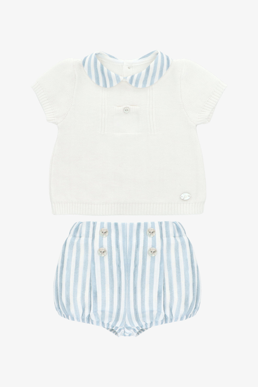 "Tobias" Blue Striped Knit Top &amp; Jam Pants