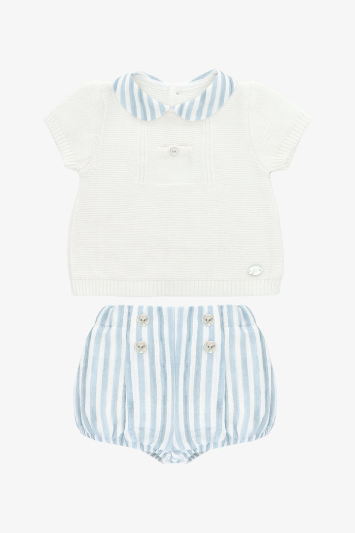 "Tobias" Blue Striped Knit Top &amp; Jam Pants