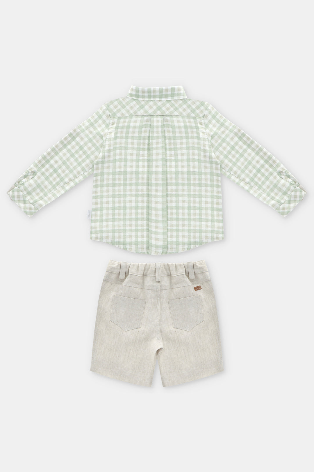 PREORDER "Ambrose" Sage Green Gingham Shirt & Shorts