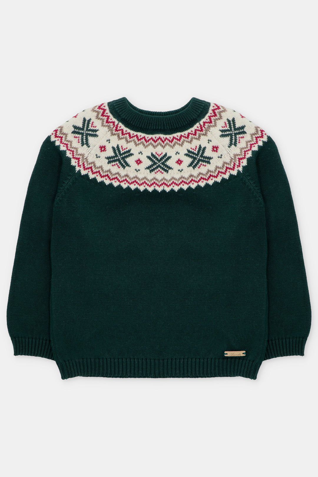 "Jasper" Bottle Green Fair Isle Knitted Jumper