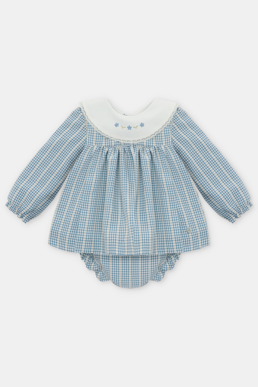 "Hallie" Blue Check Dress & Bloomers