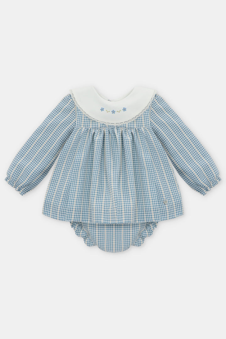 "Hallie" Blue Check Dress & Bloomers