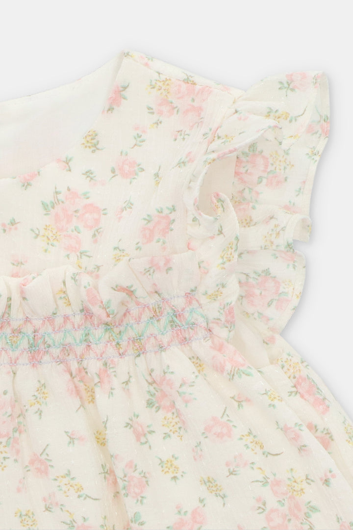 "Isadora" Floral Seersucker Dress & Bloomers