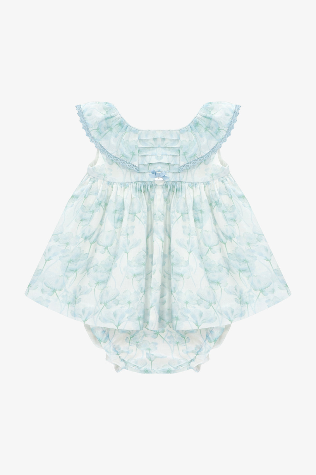 "Seraphina" Blue Watercolour Floral Dress &amp; Bloomers
