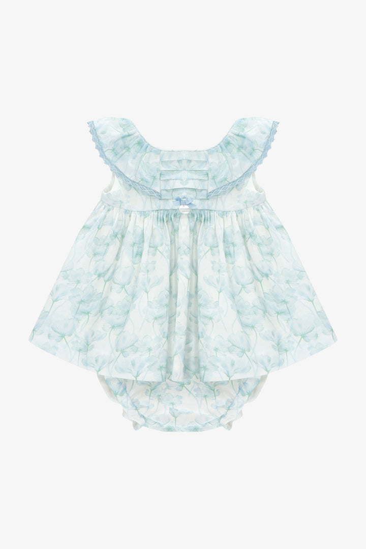 "Seraphina" Blue Watercolour Floral Dress &amp; Bloomers