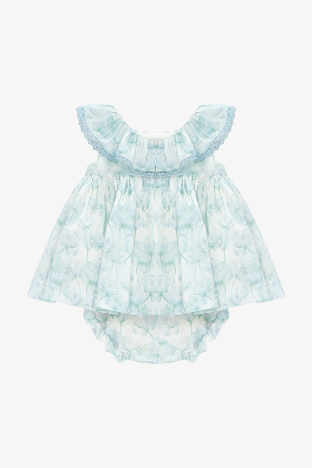 "Seraphina" Blue Watercolour Floral Dress &amp; Bloomers