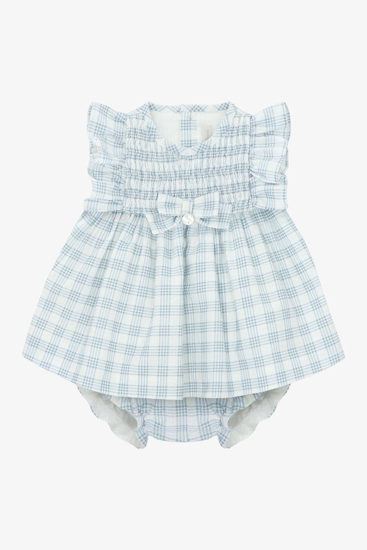"Louisa" Blue Checked Dress &amp; Bloomers
