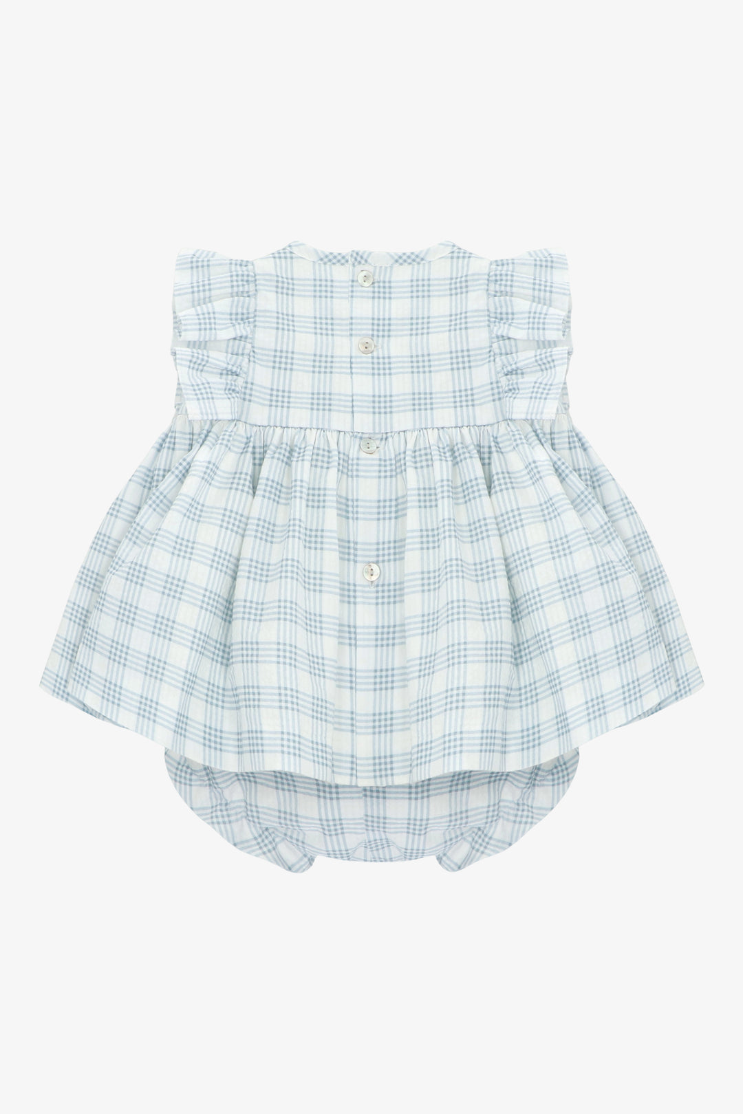 "Louisa" Blue Checked Dress &amp; Bloomers