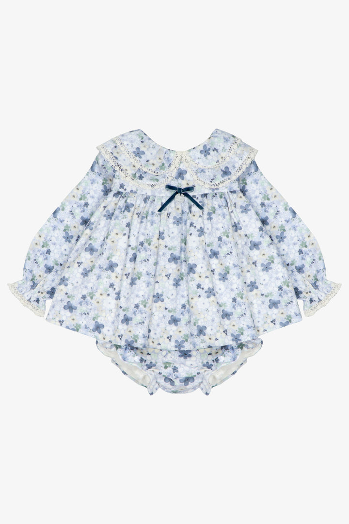 "Adelaide" Powder Blue Floral Dress &amp; Bloomers