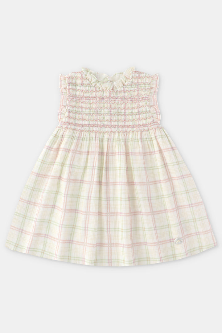 "Marigold" Pastel Check Smocked Dress