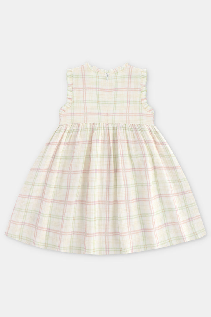 "Marigold" Pastel Check Smocked Dress