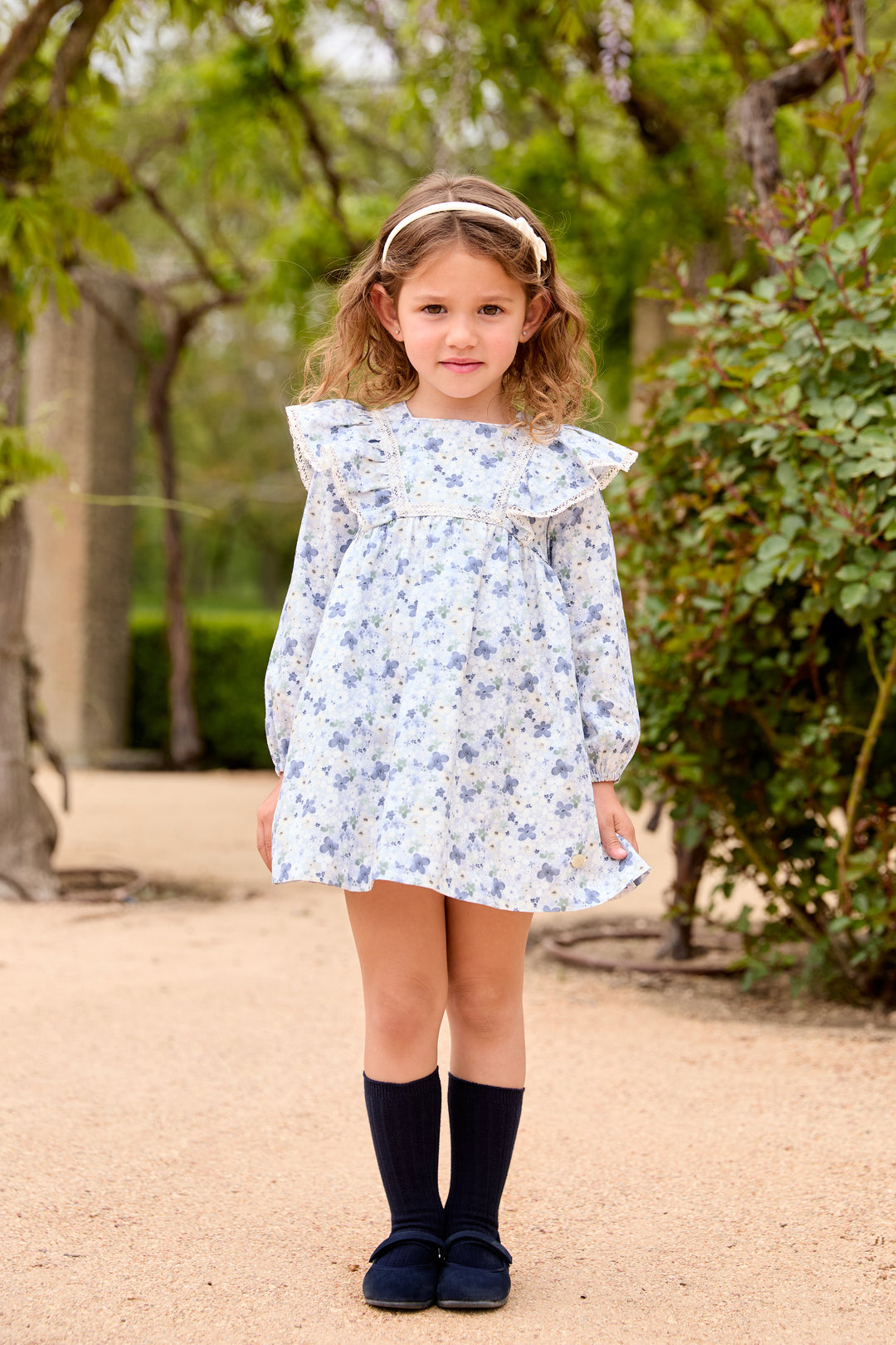 "Amélie" Powder Blue Floral Dress