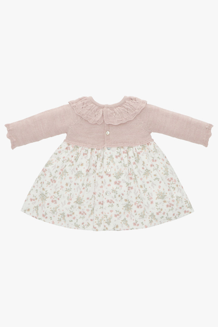 Martín Aranda "Paloma" Pale Rose Half Knit Floral Dress | Millie and John
