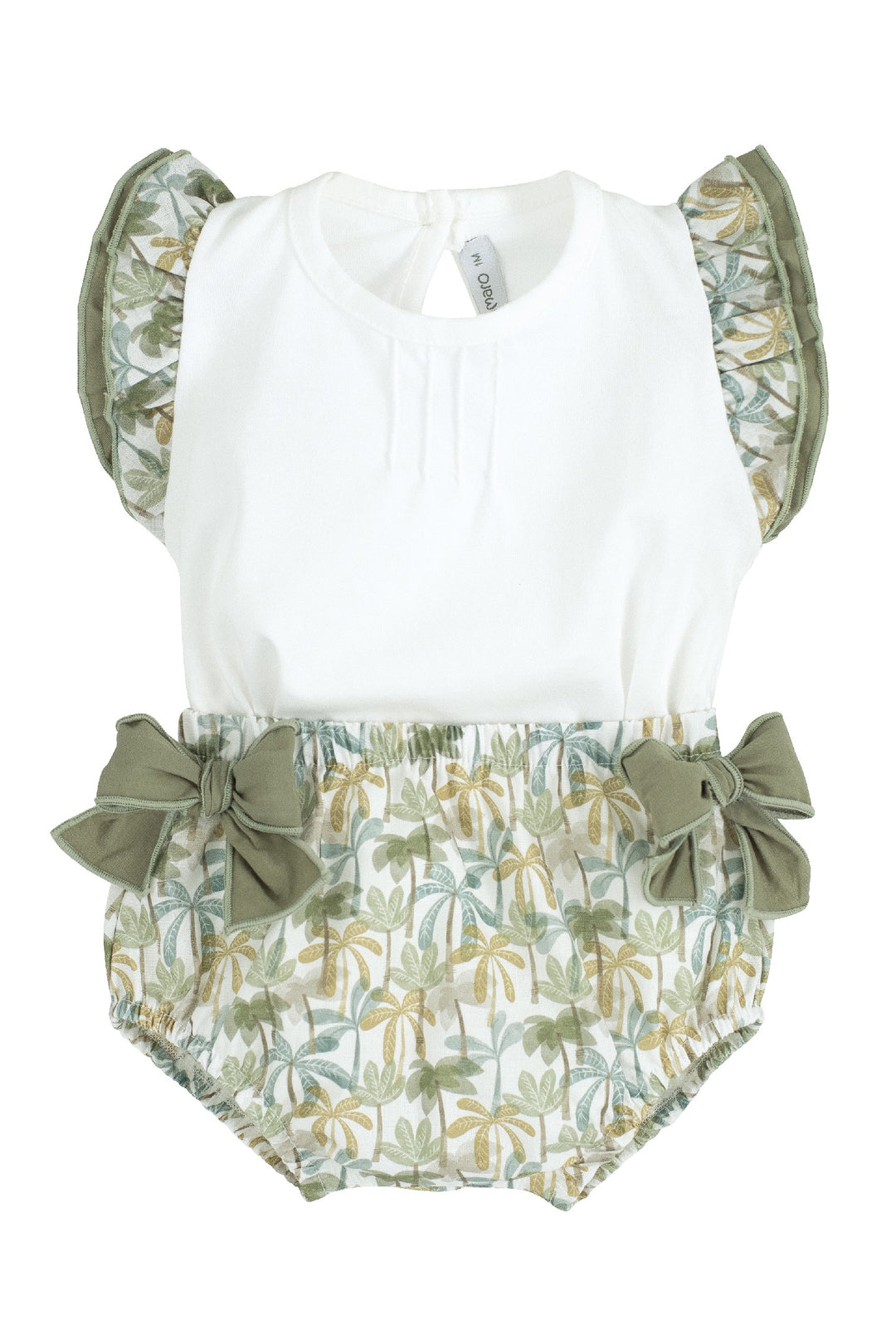 "Delphine" Olive Green Palm Tree Top & Bloomers