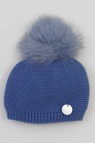 Pangasa Blue Faux Fur Beanie Hat | Millie and John