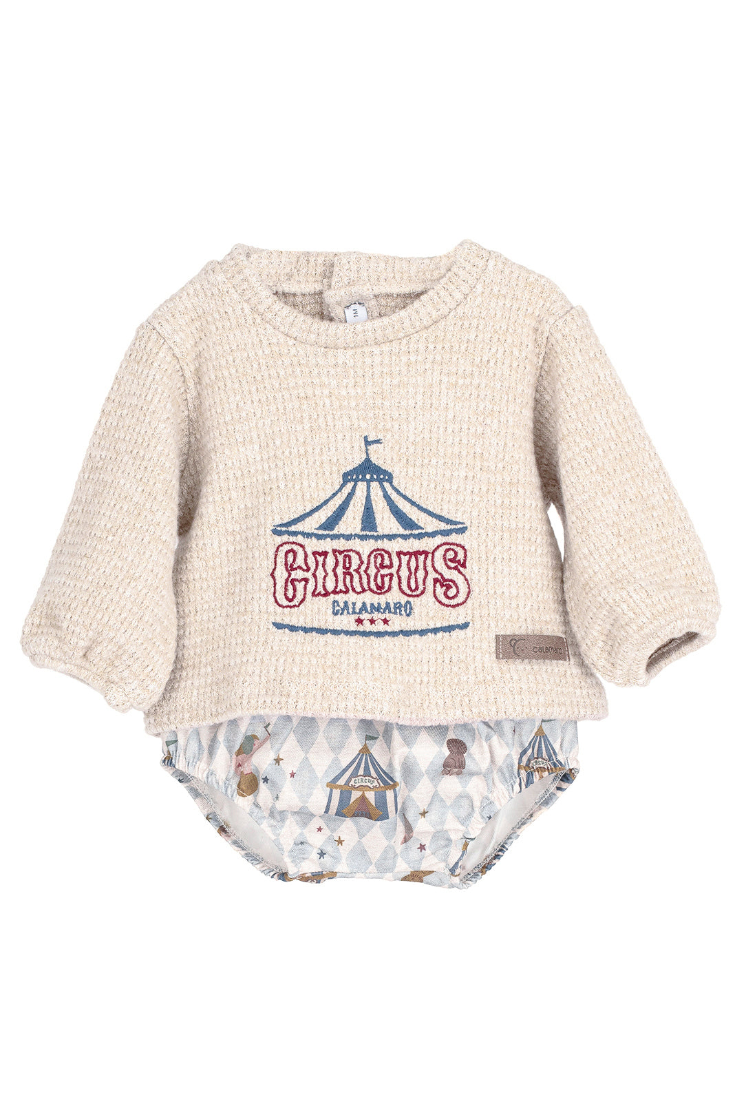 PREORDER "Percy" Stone & Pale Blue Chenille Circus Top & Jam Pants