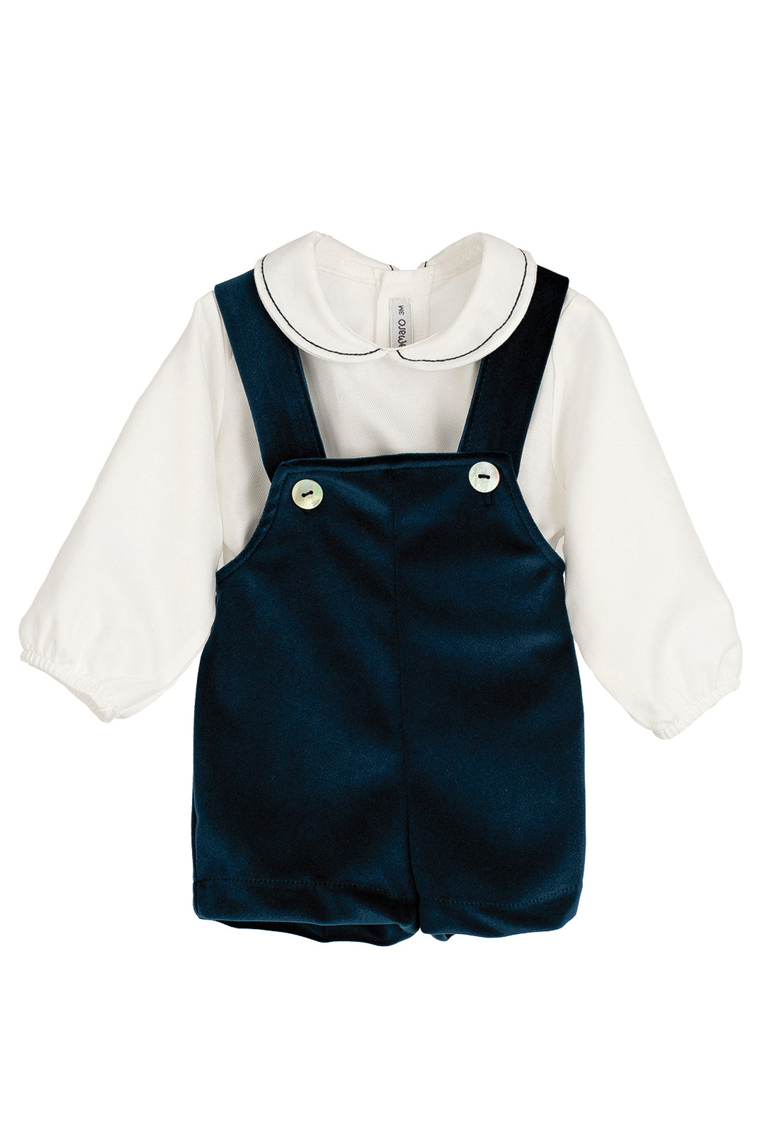PREORDER "Rupert" Navy Velvet Dungaree Set