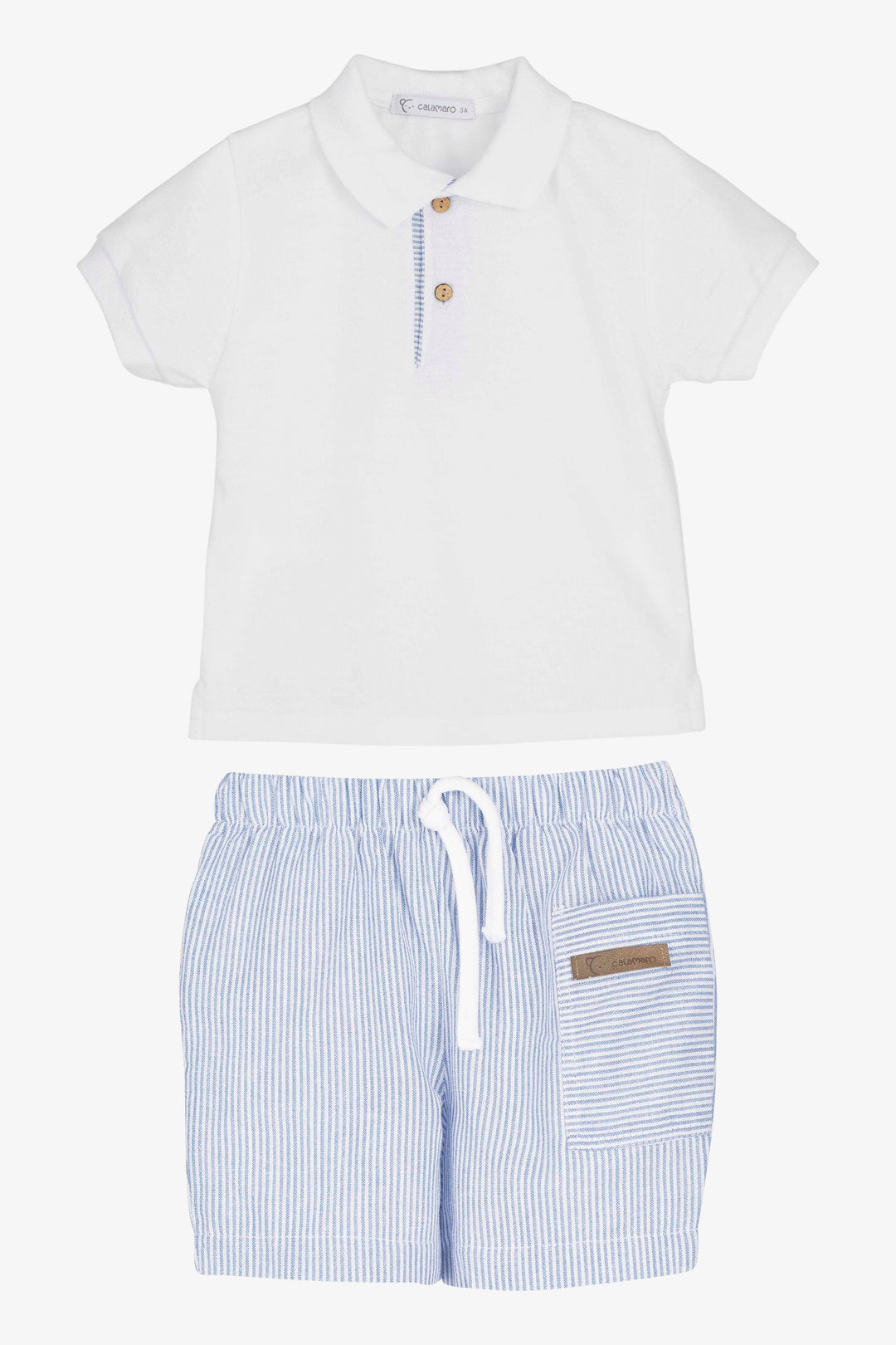 PREORDER 🛑 "Jasper" Blue Striped Polo Shirt + Shorts