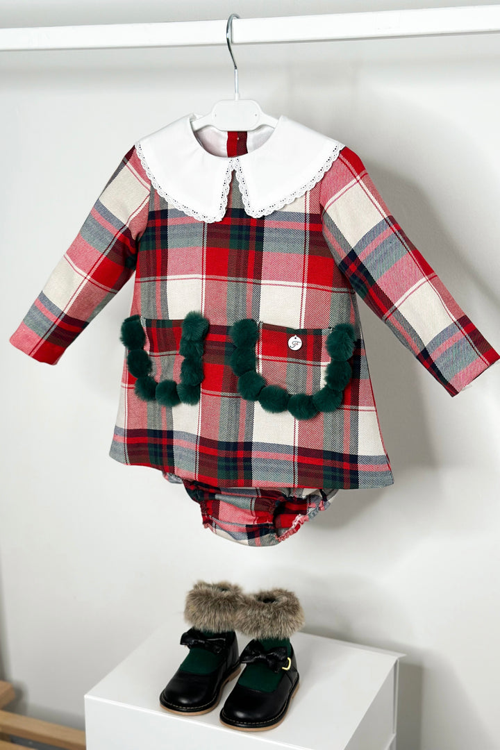 "Ophelia" Red Tartan Dress & Bloomers