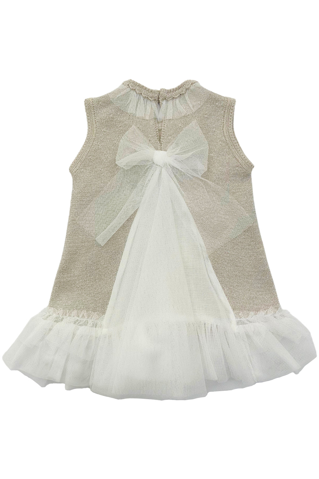 Granlei "Grace" Sparkly Stone Knit Tulle Bow Dress | Millie and John