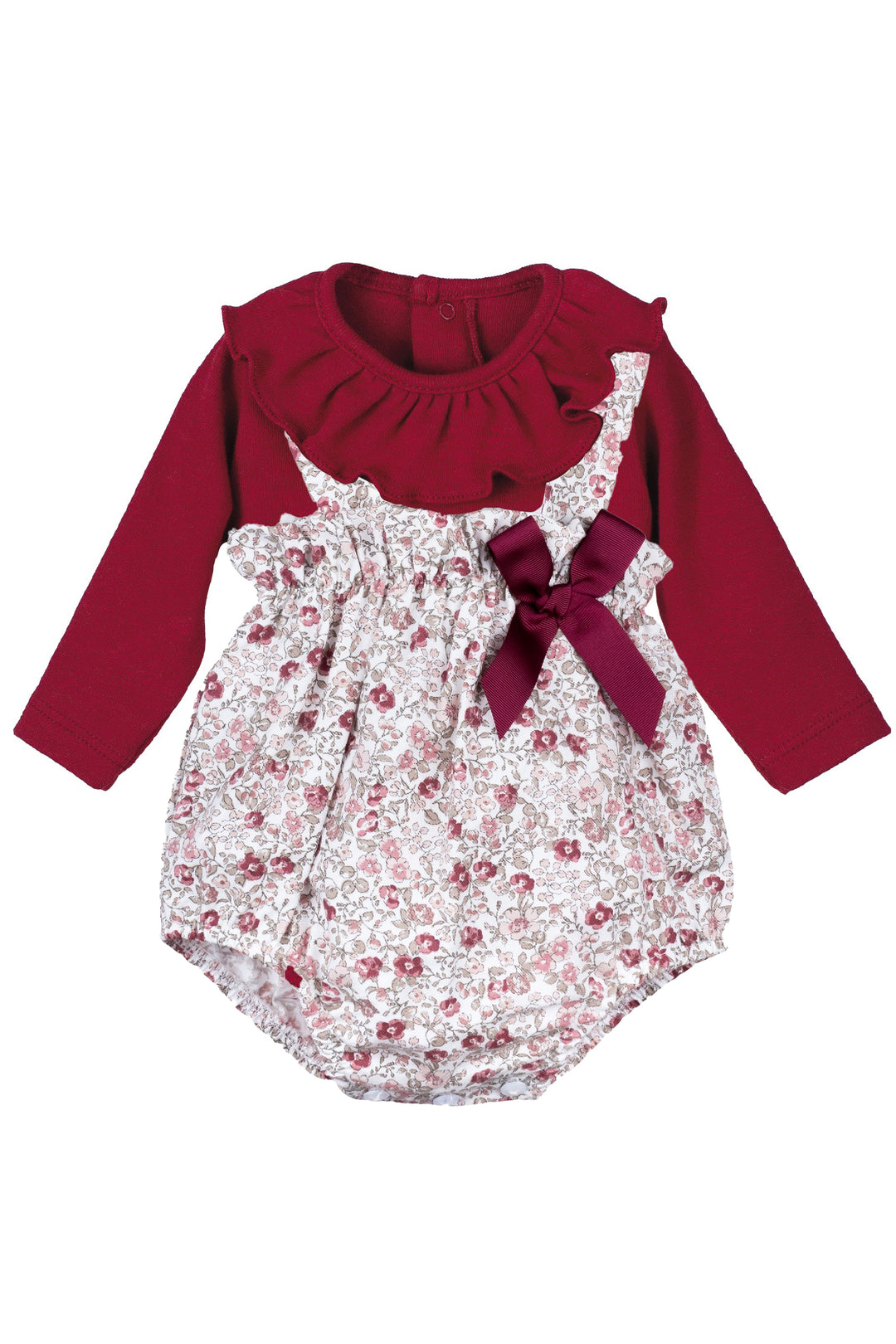 "Maryam" Burgundy Floral Shortie Outfit