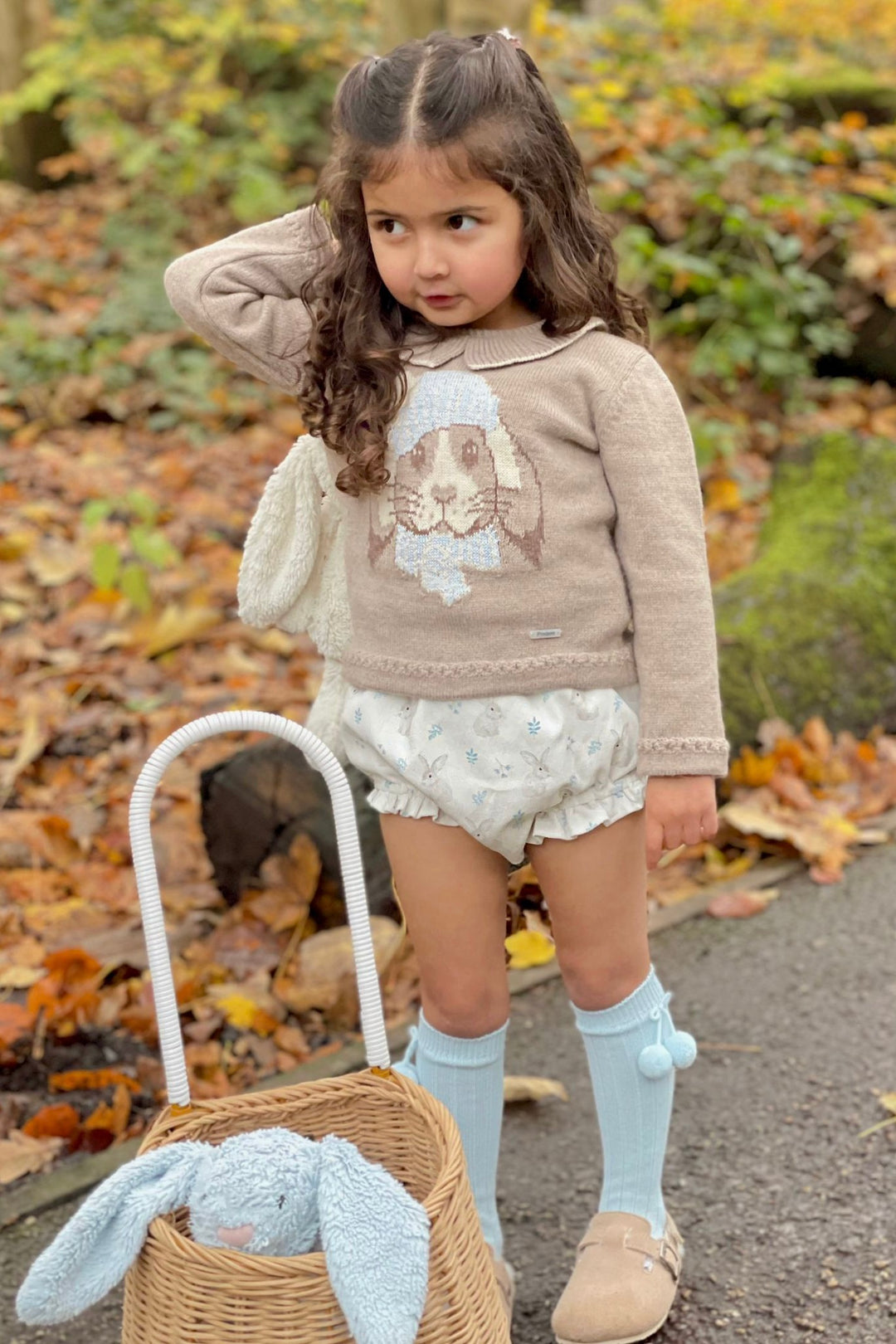 Foque "Faith" Taupe Knit Bunny Top & Bloomers | Millie and John