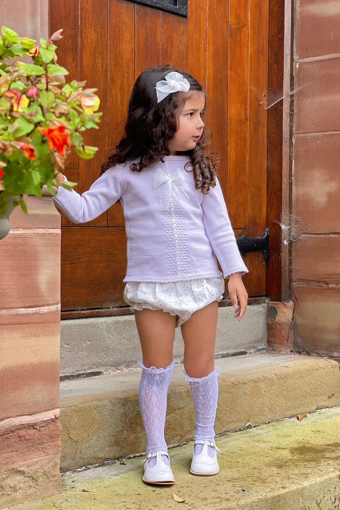 Granlei "Constance" Lilac Knit Top & Floral Bloomers | Millie and John