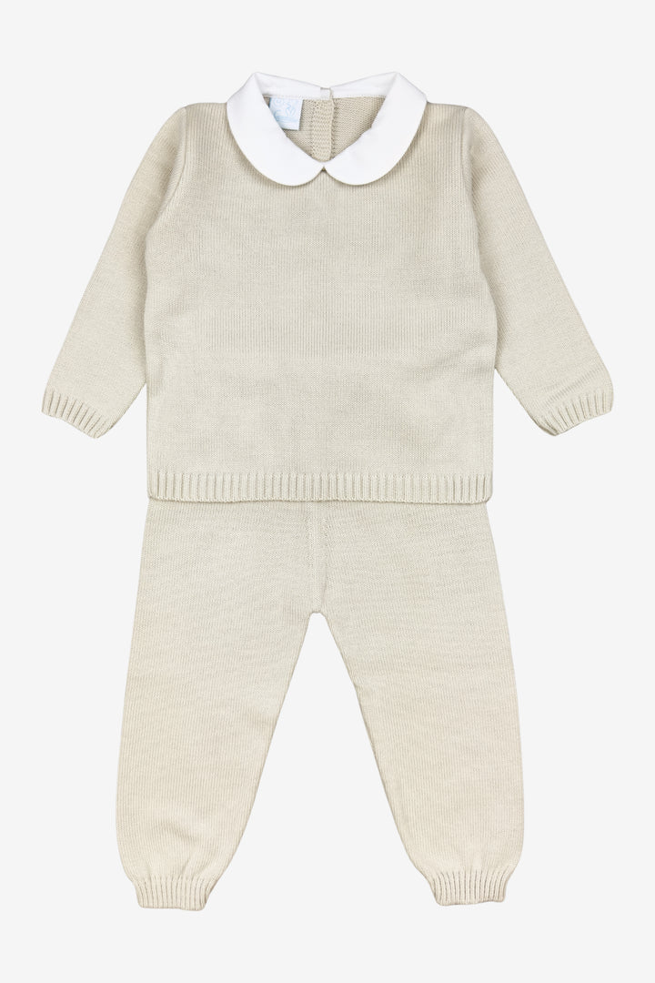 "Freddie" Sand Knitted Top & Trousers