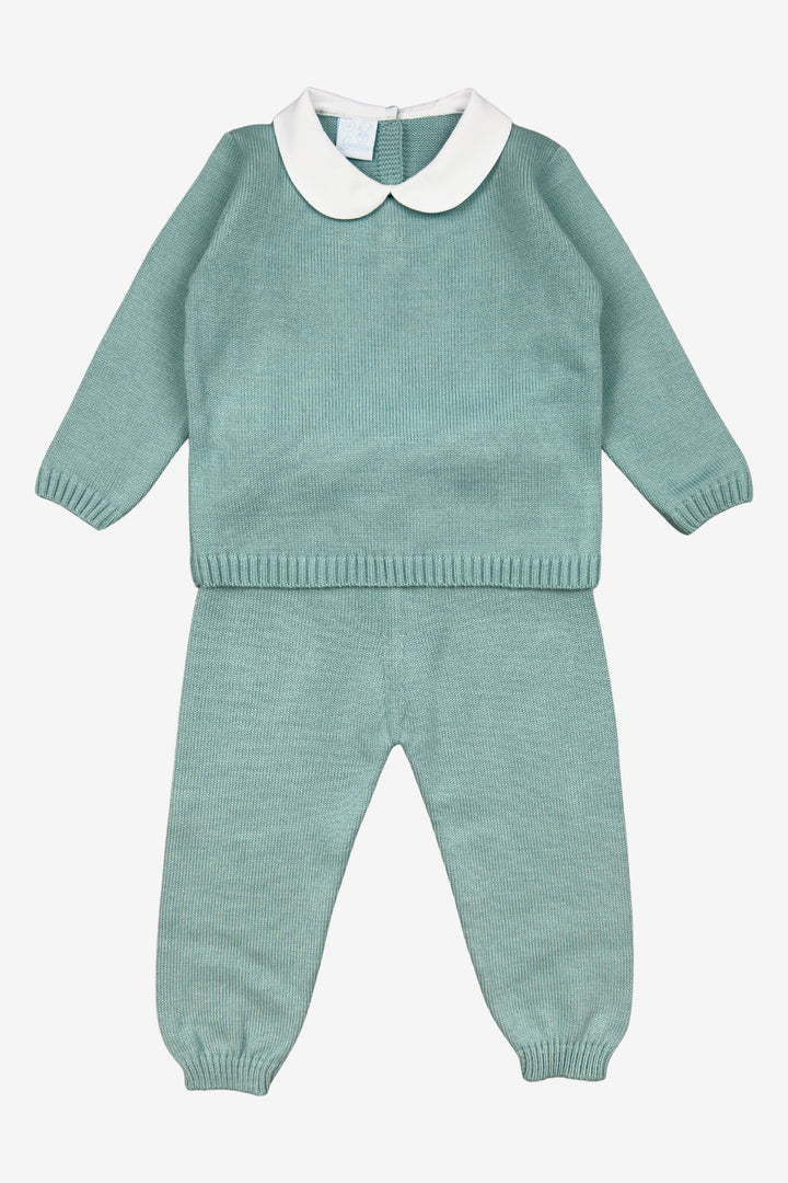 "Freddie" Sage Green Knitted Top & Trousers
