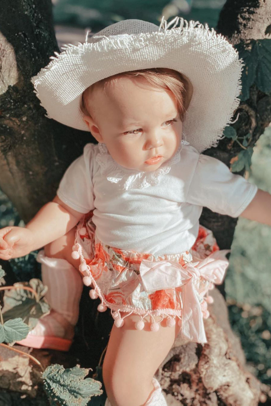 Phi Rose Print Bow Bloomers | Millie and John