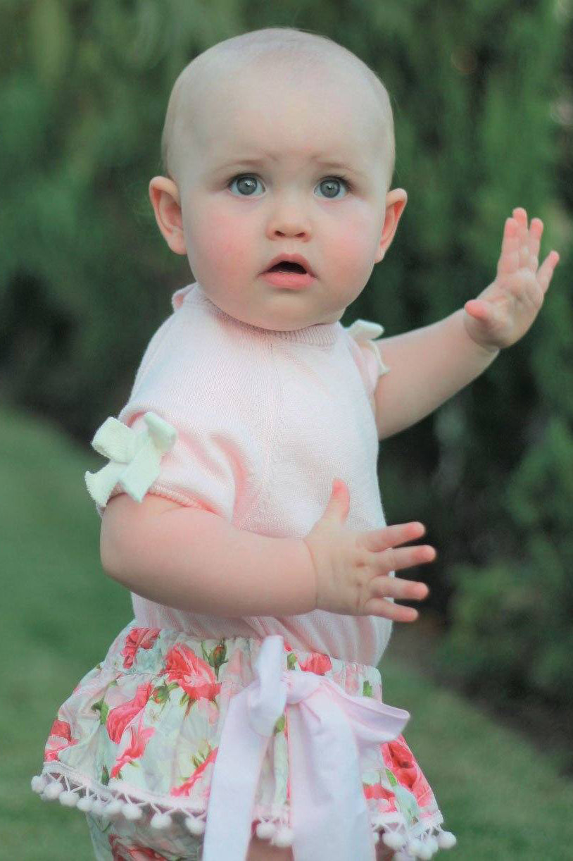 Phi Rose Print Bow Bloomers | Millie and John