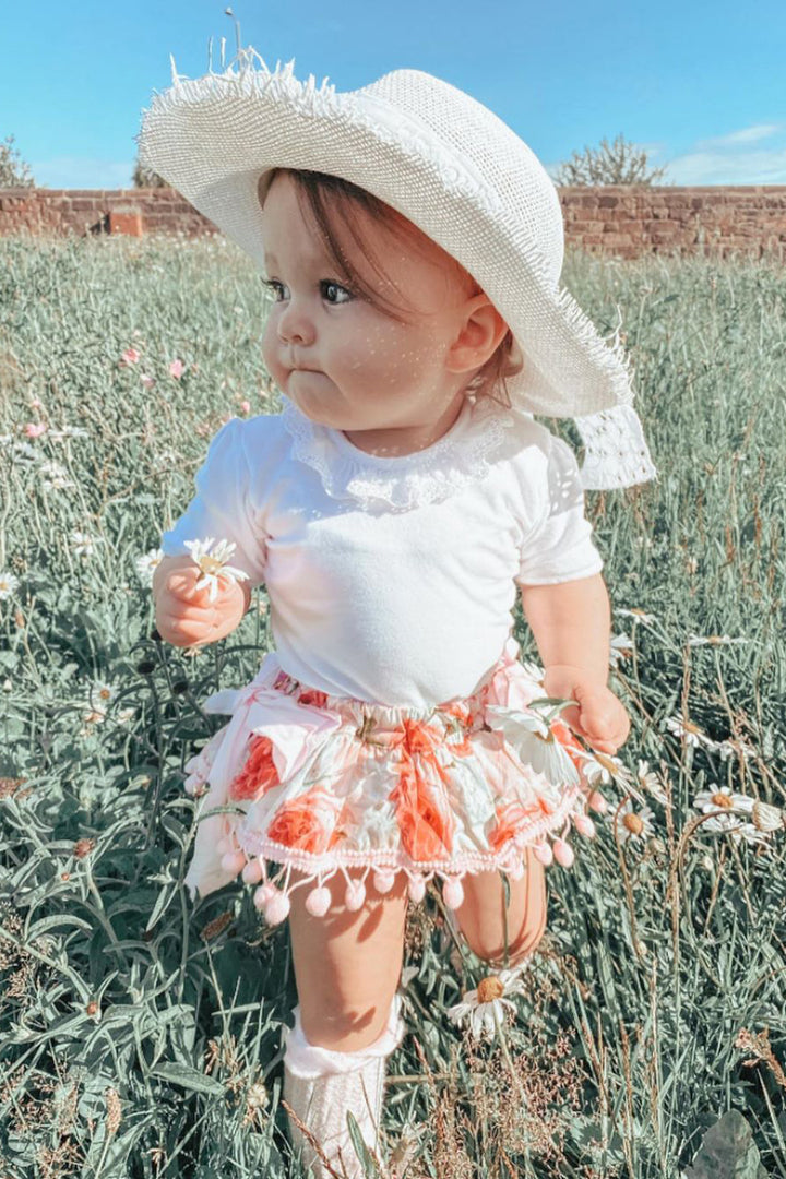Phi Rose Print Bow Bloomers | Millie and John