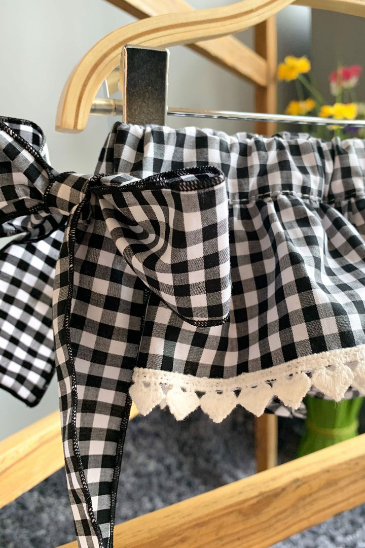 Phi Black Gingham Bow Bloomers | Millie and John