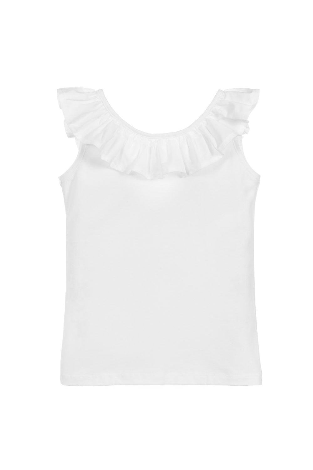 White Ruffle Bow Vest