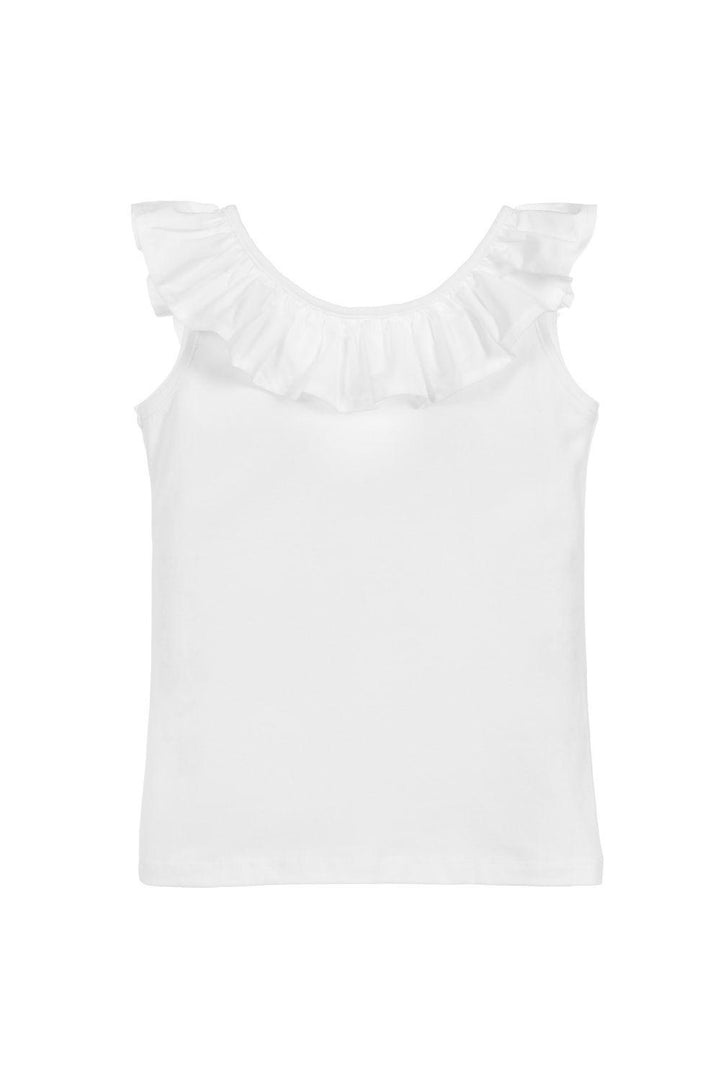 White Ruffle Bow Vest