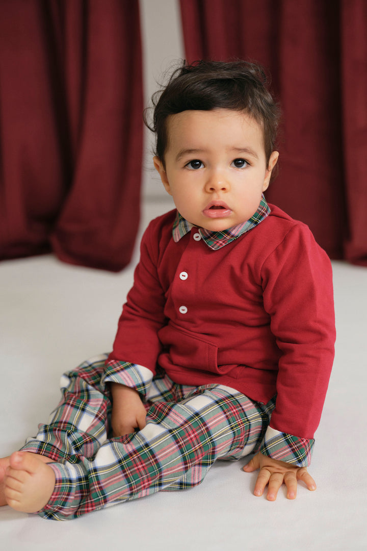 "Raymond" Red & Green Tartan Top & Trousers