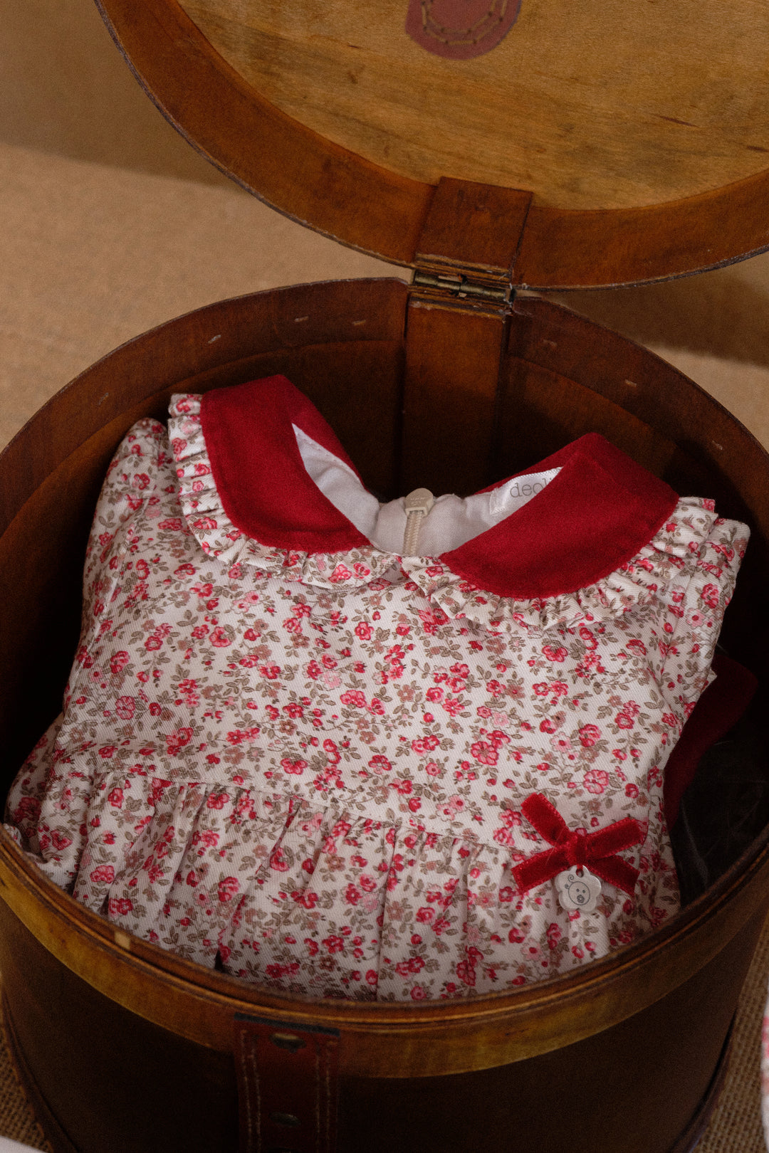 PREORDER "Anastasia" Red Vintage Floral Romper