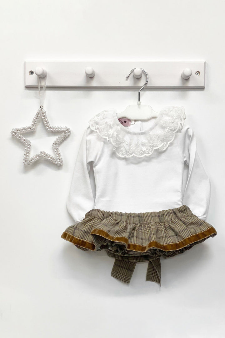 Beige Tartan Bow Bloomers