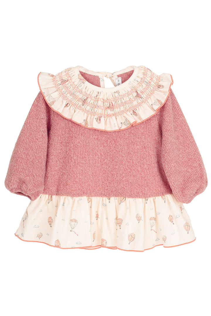 "Elspeth" Dusky Coral Chenille Hot Air Balloon Dress