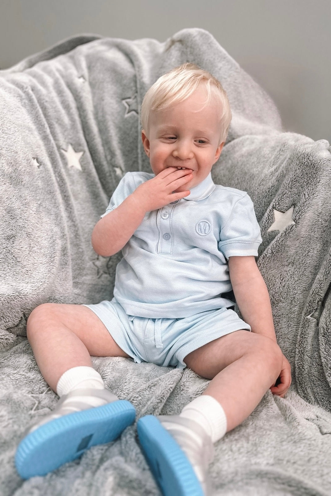 "Milo" Baby Blue Polo Shirt & Shorts