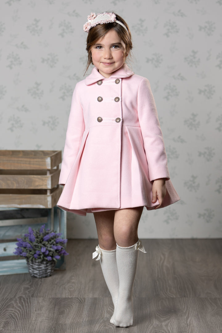 "Anastasia" Baby Pink Felt Bow Coat